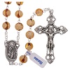 Chapelet en verre de Murano topaze avec motifs floraux 8 mm