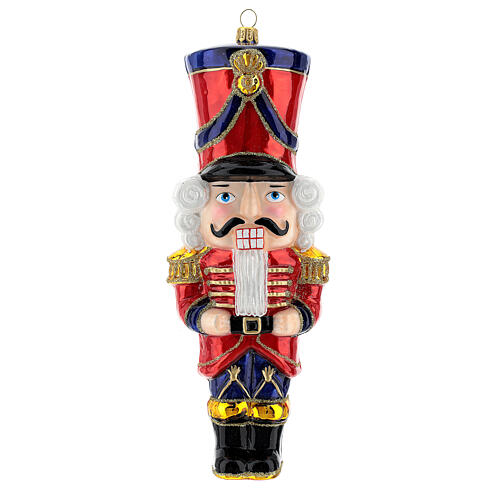 Casse-noisette rouge décoration Noël verre soufflé pour sapin