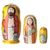 Matriochka 3 poupées Nativité 10 cm jaune