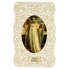 Image pieuse de Saint Bernard de Clairvaux avec décoration en dentelle 11x7 cm