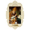 Image pieuse de Saint Eusèbe bord en dentelle 11x7 cm