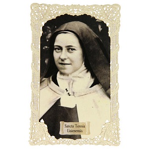 image-pieuse-de-sainte-therese-de-lisieux-ornee-de-dentelle-11x7-cm