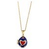 pendente uovo stile faberge apribile blu