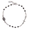 bracciale rosario amen argento 925 cristalli neri fin. rodio