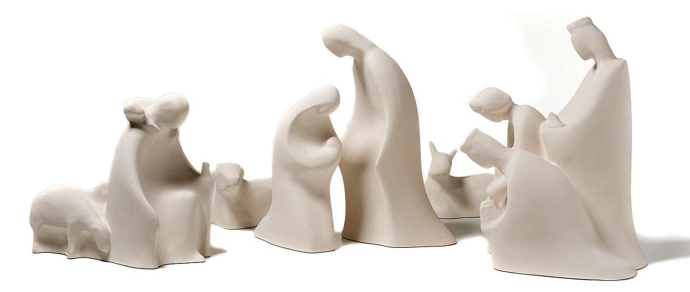 Presepe Adorazione 32.5 cm argilla refrattaria