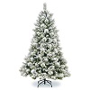 albero di natale 210 cm pigne floccato bedford