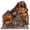 borgo con grotta fontana presepe napoletano 40x34x40 cm