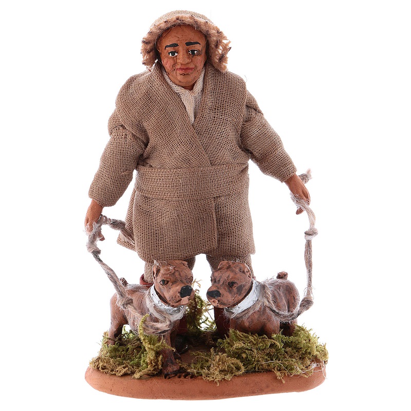 Cacciatore con cani 10 cm presepe napoletano