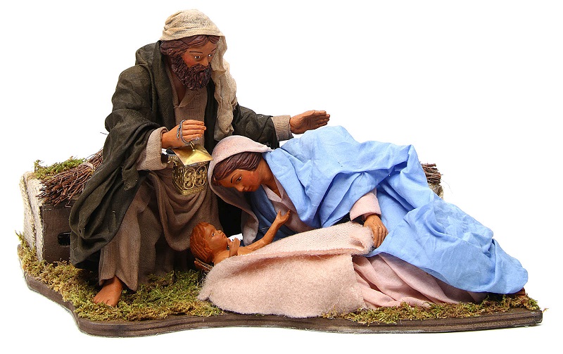 Natività stesa 24 cm movimento presepe napoletano