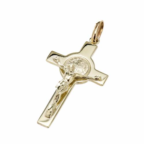 Pendente Croce San Benedetto oro 14K