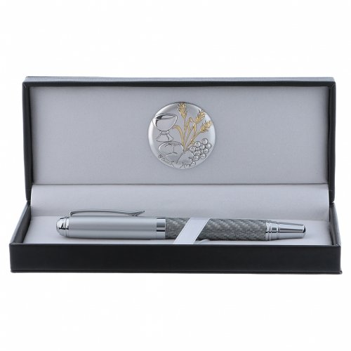 astuccio spiga uva e penna rolle argento