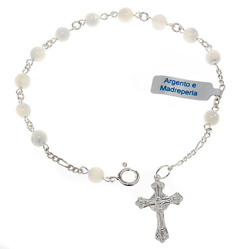 bracciale argento 800 madreperla