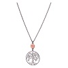 collana albero della vita e angelo argento 925 rodiato e rose