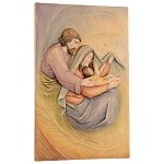 quadro sacra famiglia in legno mato grosso