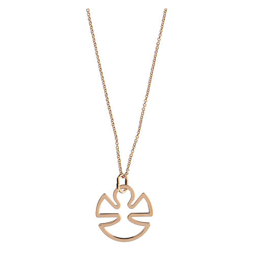 collana argento 925 rosato sagoma angelo