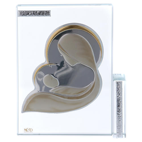 quadro idea regalo maria con gesu bambino lamina 10x10 cm