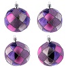 palline di natale vetro a rombi viola fucsia 100 mm 4 pz
