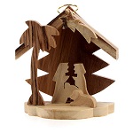 decorazione albero sacra famiglia legno