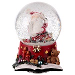 sfera palla di neve babbo natale base decorata 15x10 cm 150x150