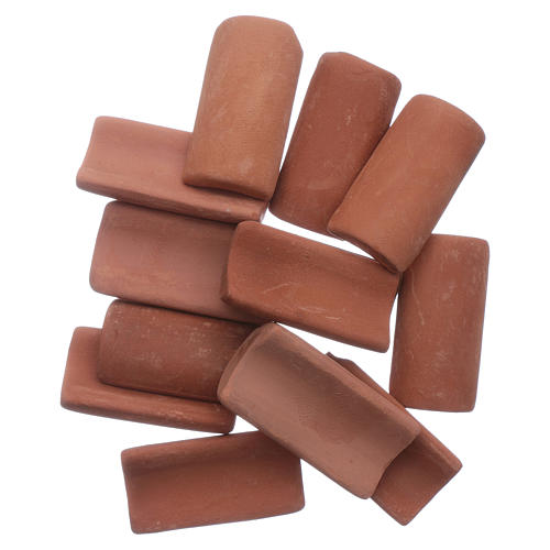 tegole terracotta 25 pz presepe 3x1 cm