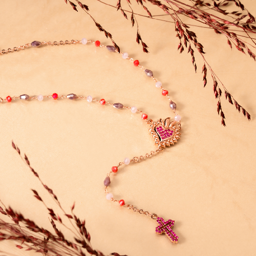 collana pietrine colorate sacro cuore