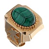 anello colomba alfa e omega malachite argento 925 dorato regolabile
