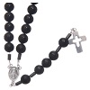 rosario uomo onice 8 mm croce argento 925 cavetto con catena