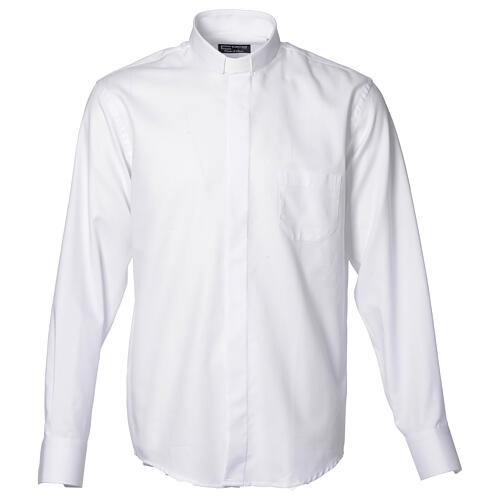 camicia clergy m. lunga facile stiro diagonale misto cotone bianco cococler