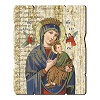quadro in legno sagomato gancio retro madonna perpetuo soccorso 35x30