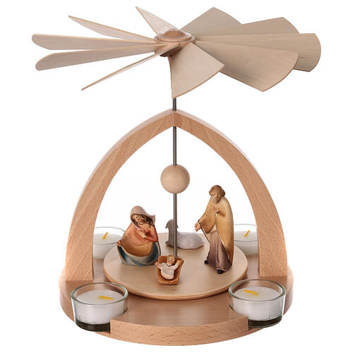 piramide natalizia legno val gardena natività kaledos colorata