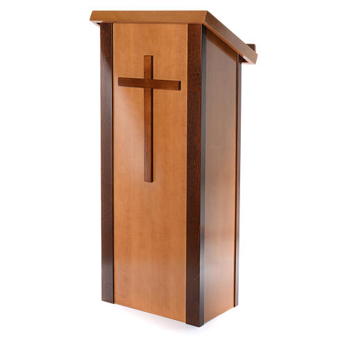 ambone legno di noce con croce