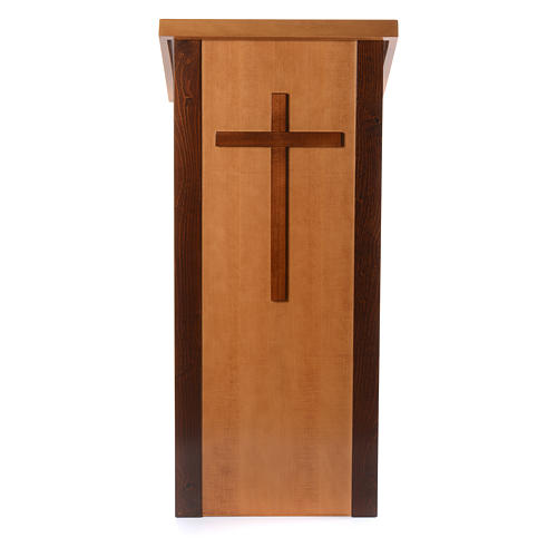 ambone legno di noce con croce