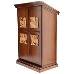 ambone legno di noce simboli 4 evangelisti 150x150