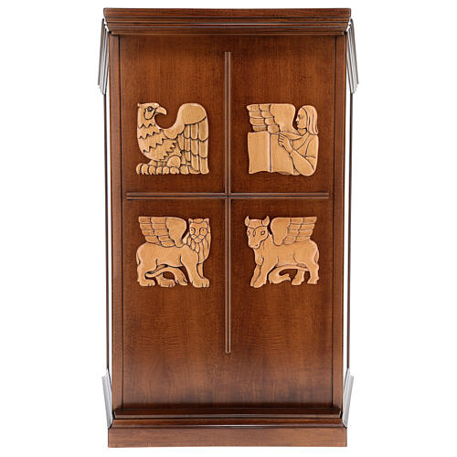 ambone legno di noce simboli 4 evangelisti