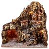 borgo con grotta fontana presepe napoletano 40x34x40 cm