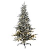 albero di natale floccato verde 180 cm 250 led snowy nordman