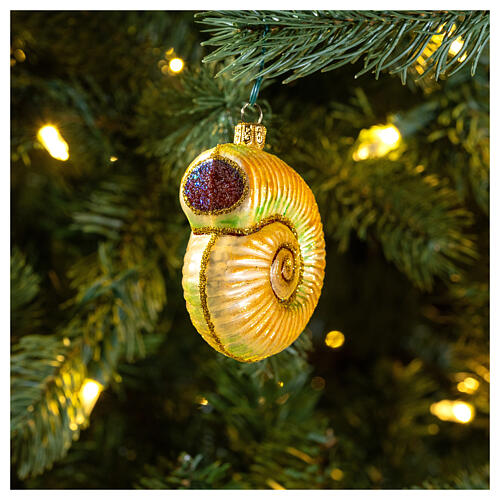 conchiglia nautilus decorazioni albero natale vetro soffiato