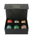 luxury box palline albero natale 6 pz colorate cartapesta 80 mm