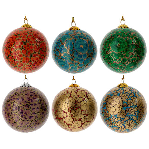 luxury box palline albero natale 6 pz colorate cartapesta 80 mm