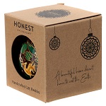 pallina nera albero natale cartapesta con animali 80 mm