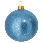 set 6 palline vetro soffiato azzurro satinato glitter 80 mm