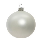 set 6pz palline natale vetro soffiato 60mm bianco opaco