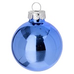 set albero natale argento blu puntale 16 palline vetro soffiato 50 mm