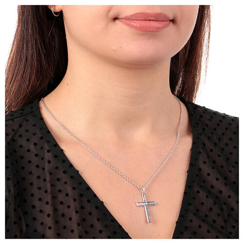 collana argento unisex croce ricamo gioielli amen