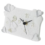 orologio in resina 9x14 cm cresima cuori bianco