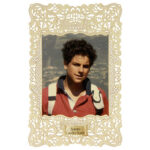 santino di san carlo acutis decoro merlettato 11x7 cm