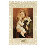 santino di san giuseppe decoro merlettato 11x7 cm