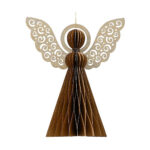 decorazione per albero di natale carta 100 fsc angelo color nocciola 8 cm