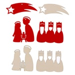 spira nativity addobbi albero 6 cm natale medium feltro legno 20 pz