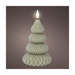 candela albero di natale led cera verde tremolante 12x9 cm bianco caldo